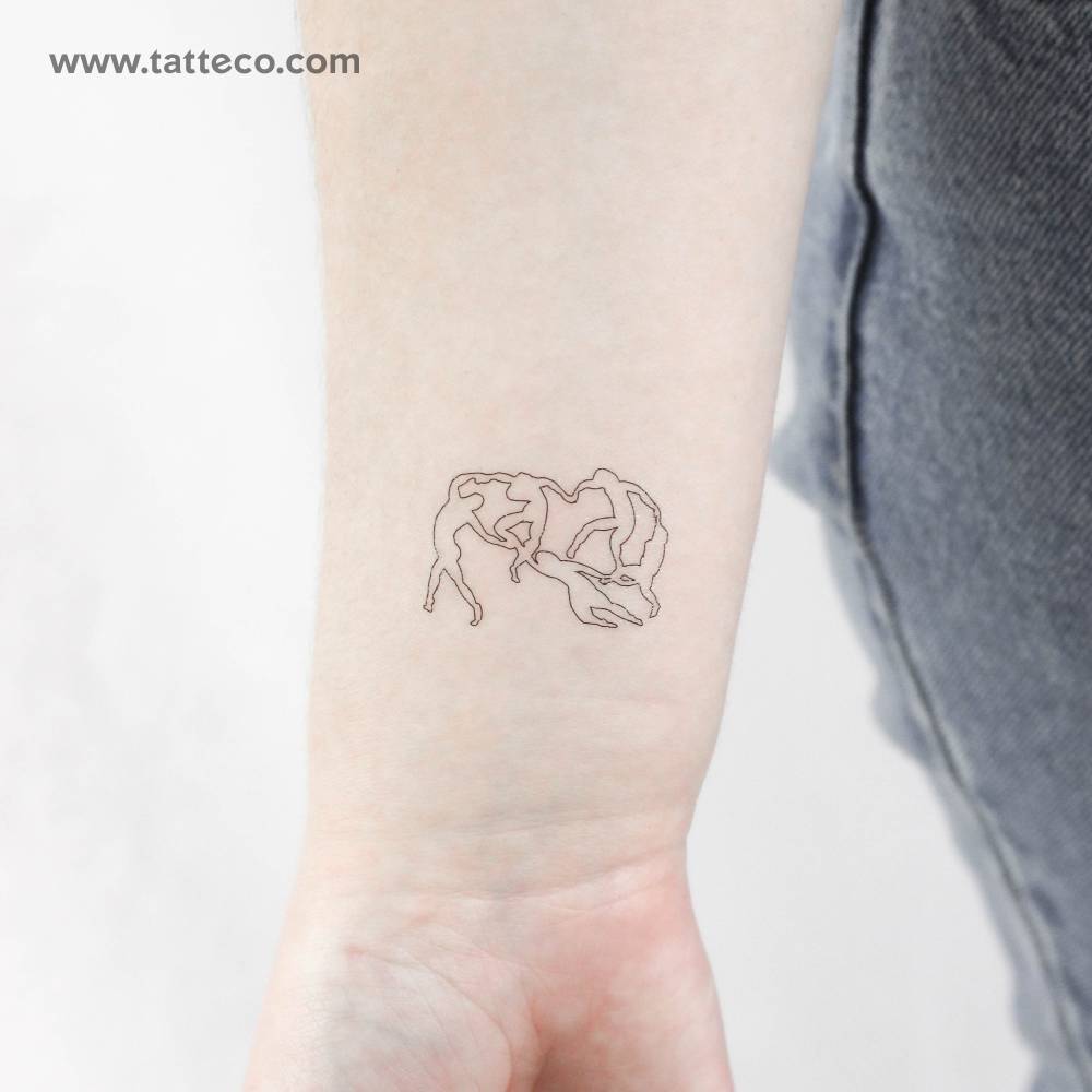 Matisse Dance Outline Temporary Tattoo