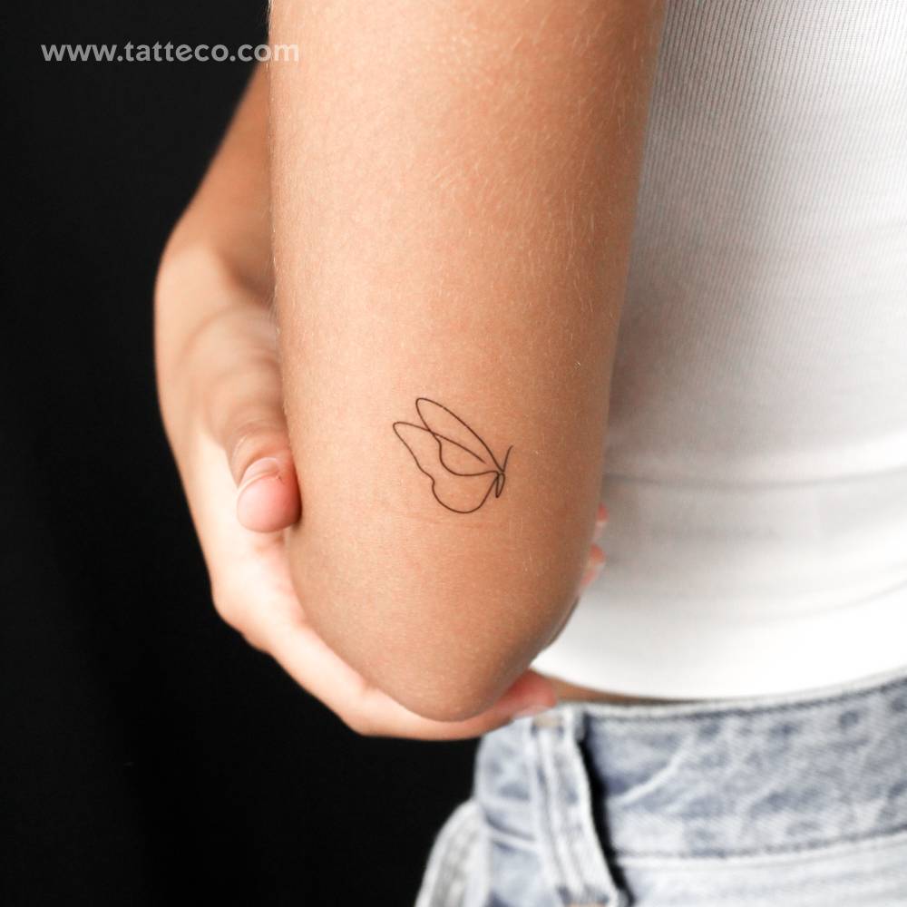 One Line Butterfly Semi-Permanent Tattoo
