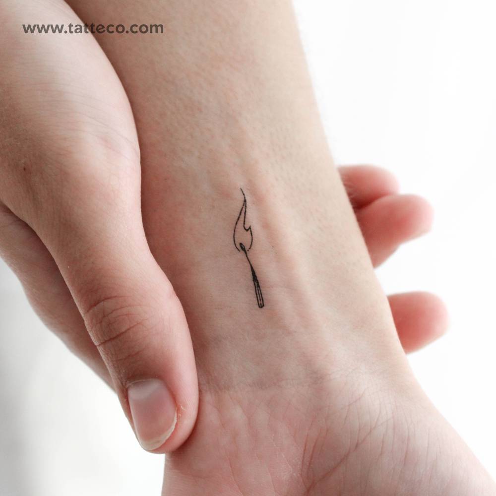 Burning Matchstick Temporary Tattoo