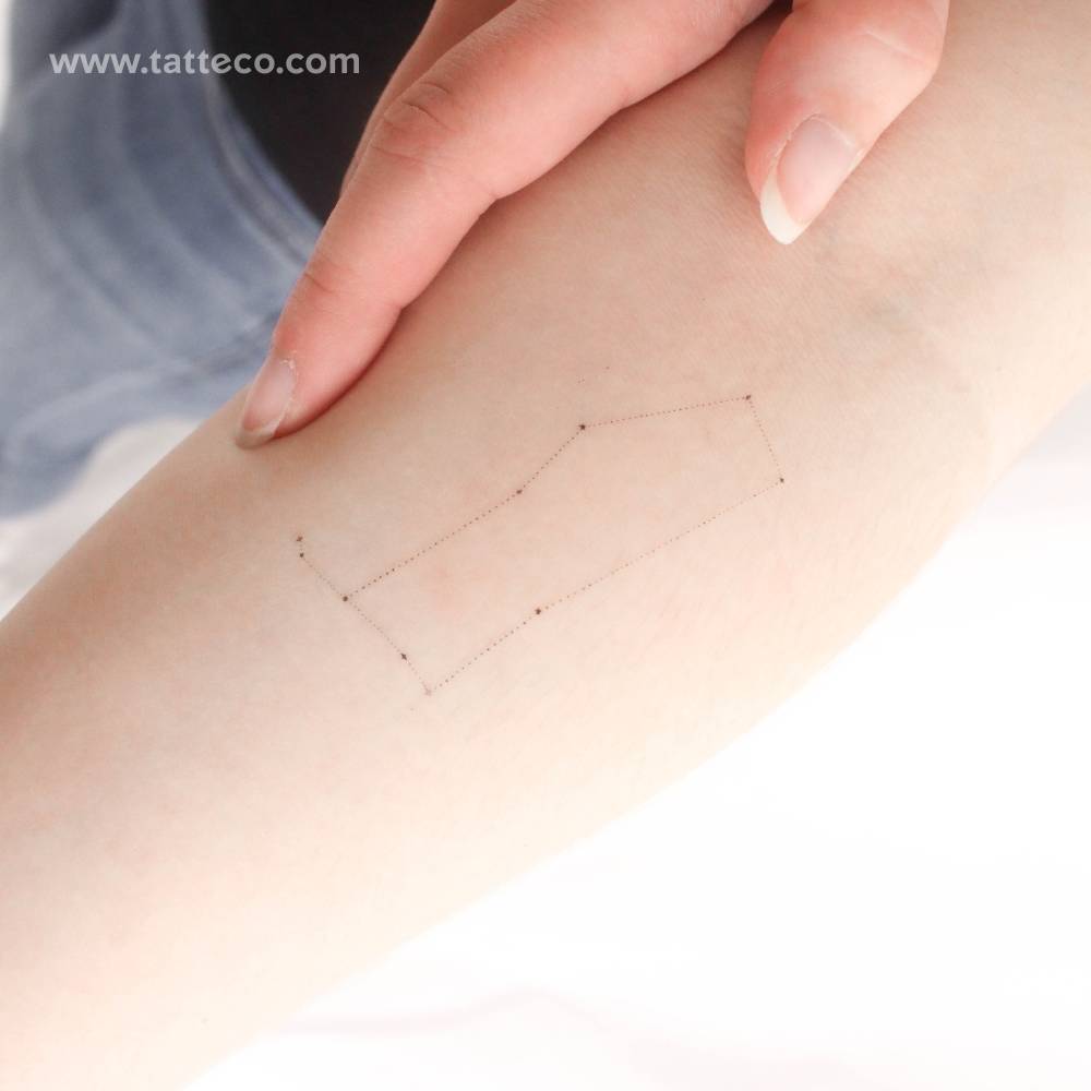 Minimalist Gemini Constellation Temporary Tattoo by Puntuak