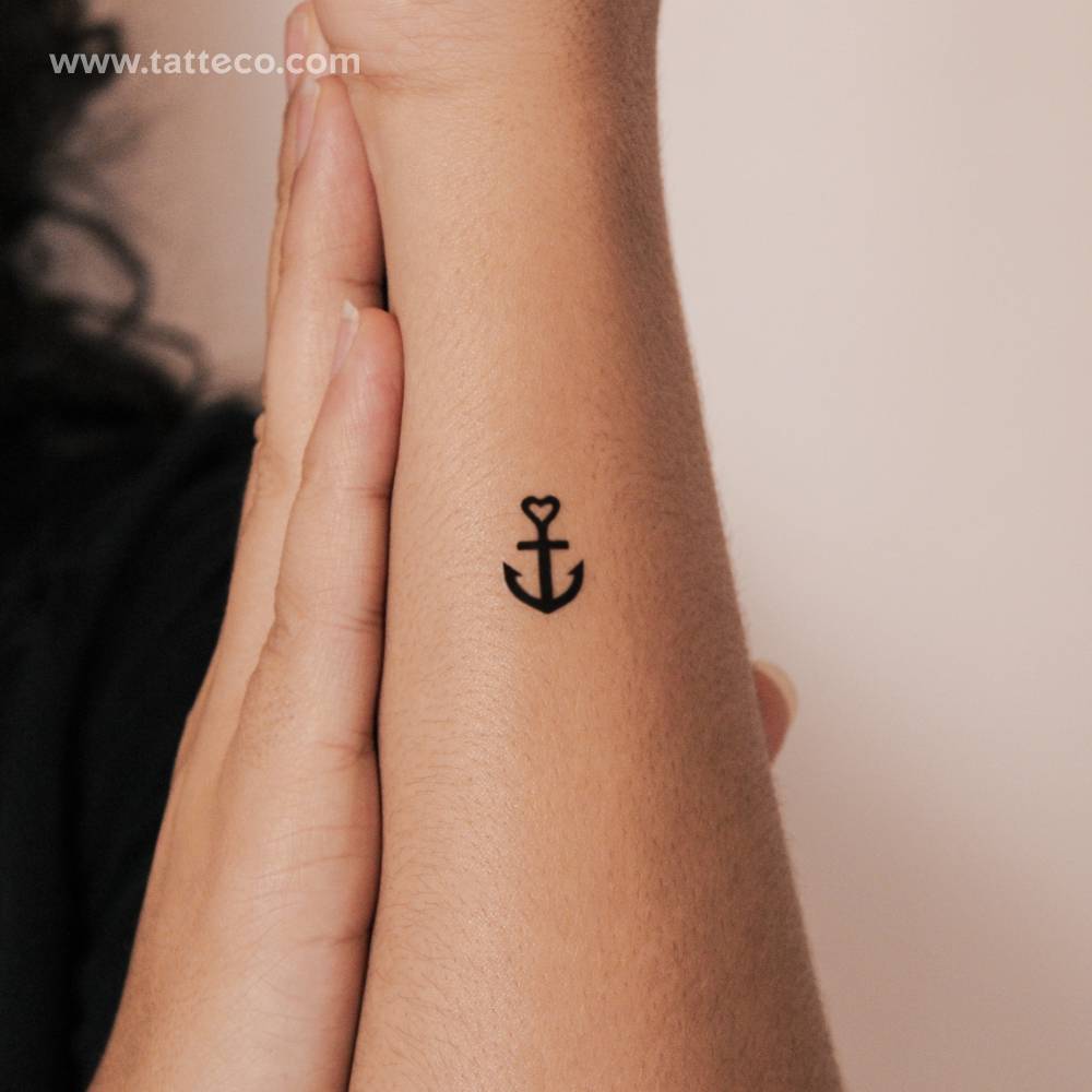 Love Anchor Semi-Permanent Tattoo