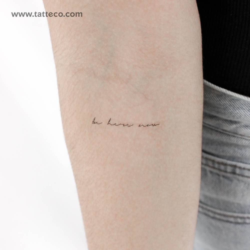 Small Be Here Now Temporary Tattoo