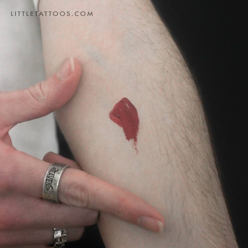 Red Brush Stroke Temporary Tattoo