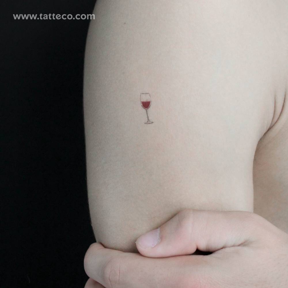 Red Wine Glass Temporary Tattoo