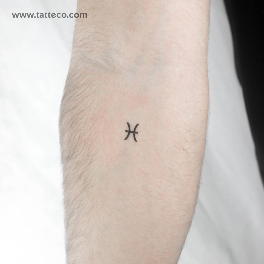 Pisces Zodiac Symbol Temporary Tattoo