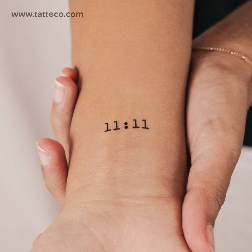 "11:11" angel number 2-week temporary tattoo.