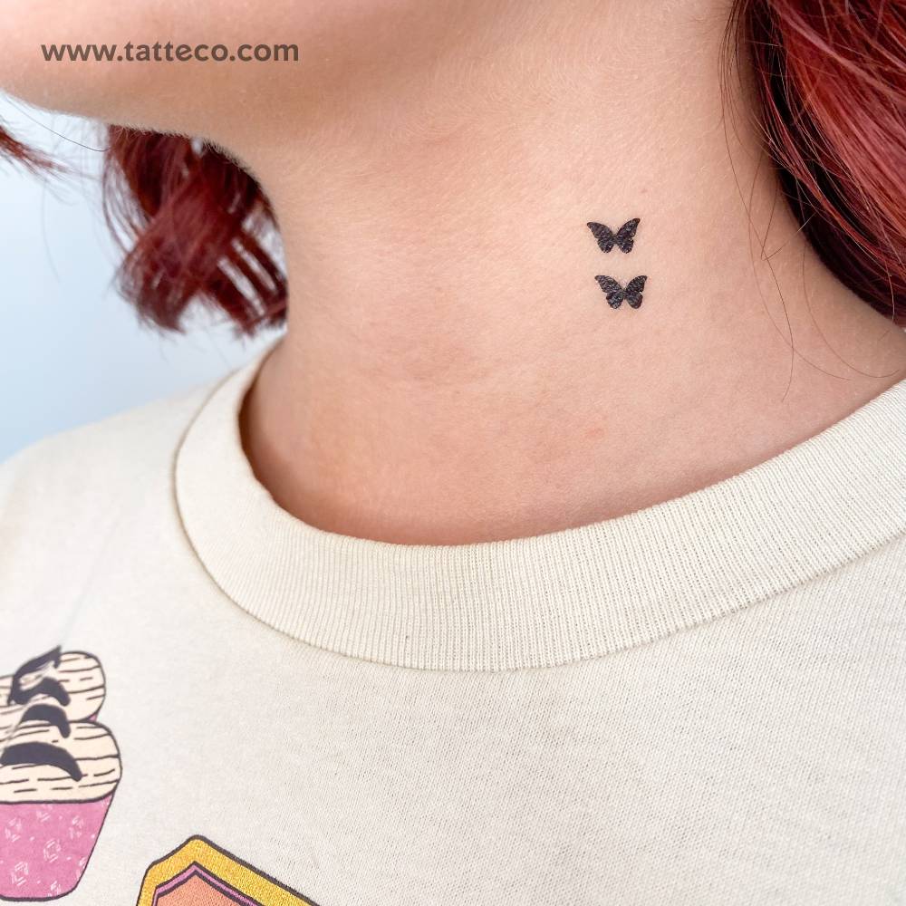 Small Butterfly Couple Temporary Tattoo