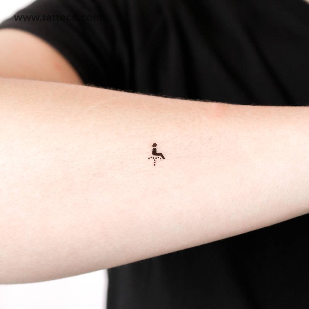 Japanese toilet front spray for females symbol temporary tattoo.