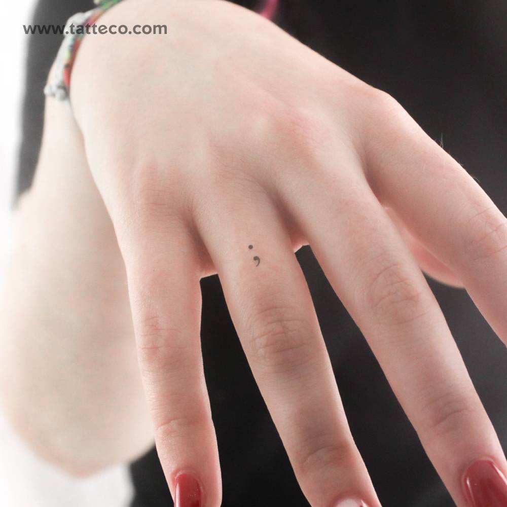 Tiny Semicolon Temporary Tattoo