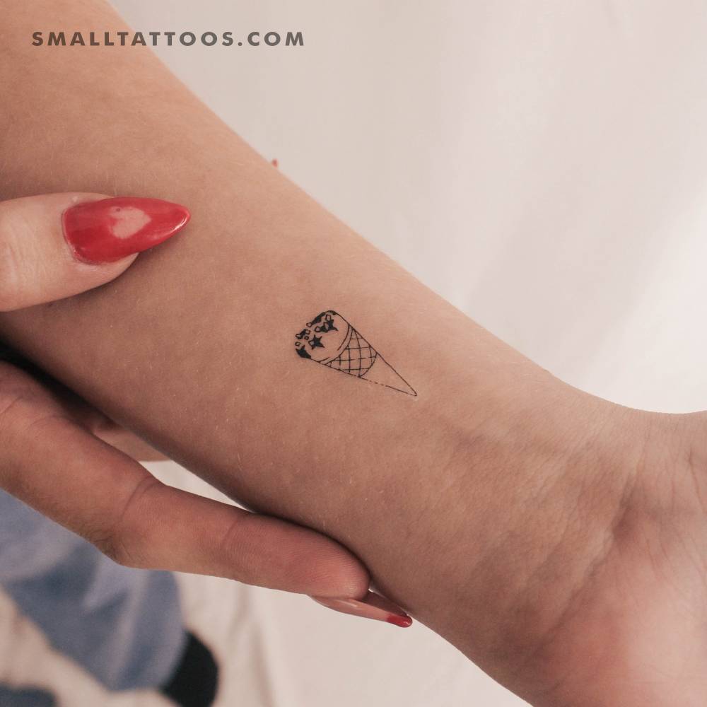 Ice Cream Cone Temporary Tattoo