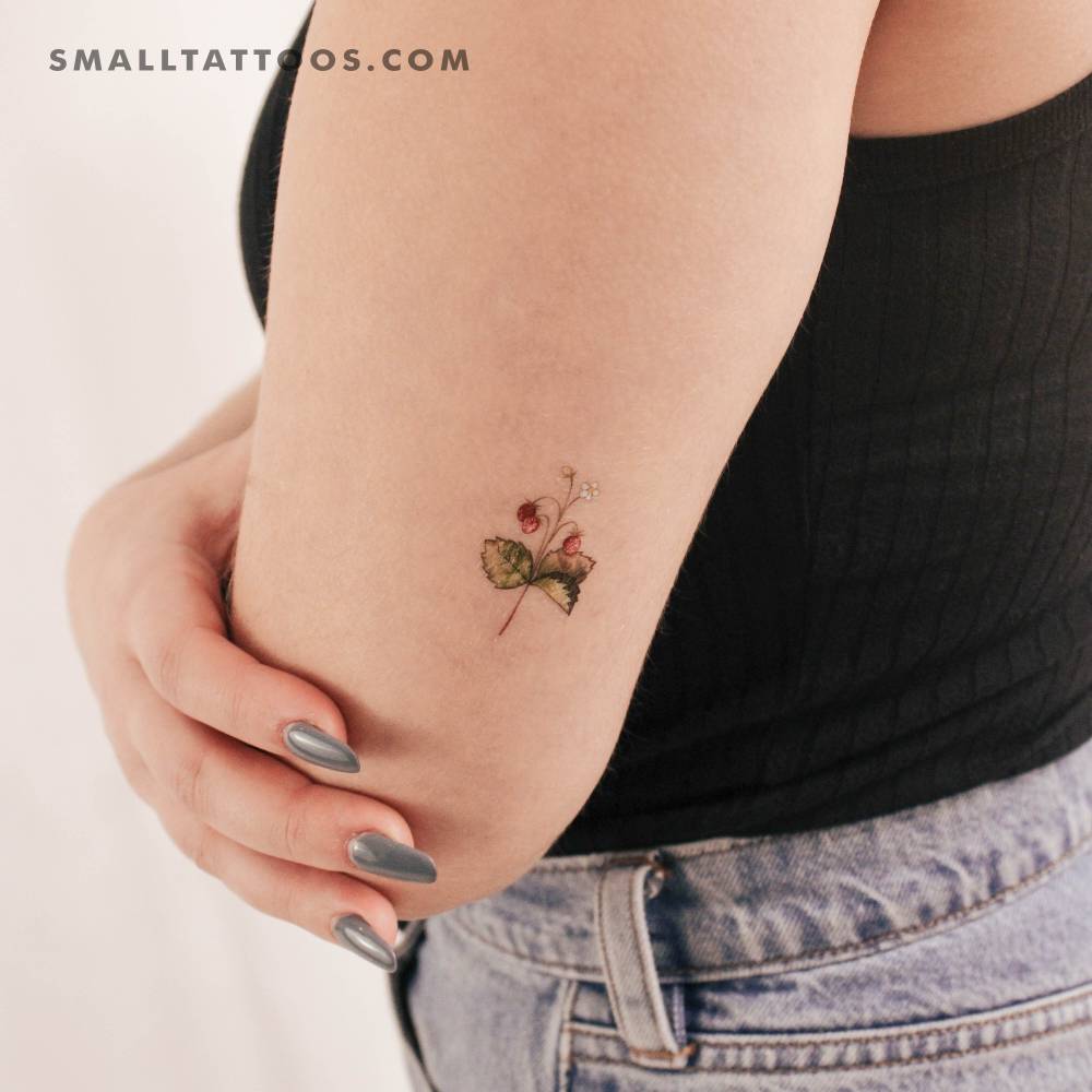 Small Wild Strawberries By Ann Lilya Temporary Tattoo