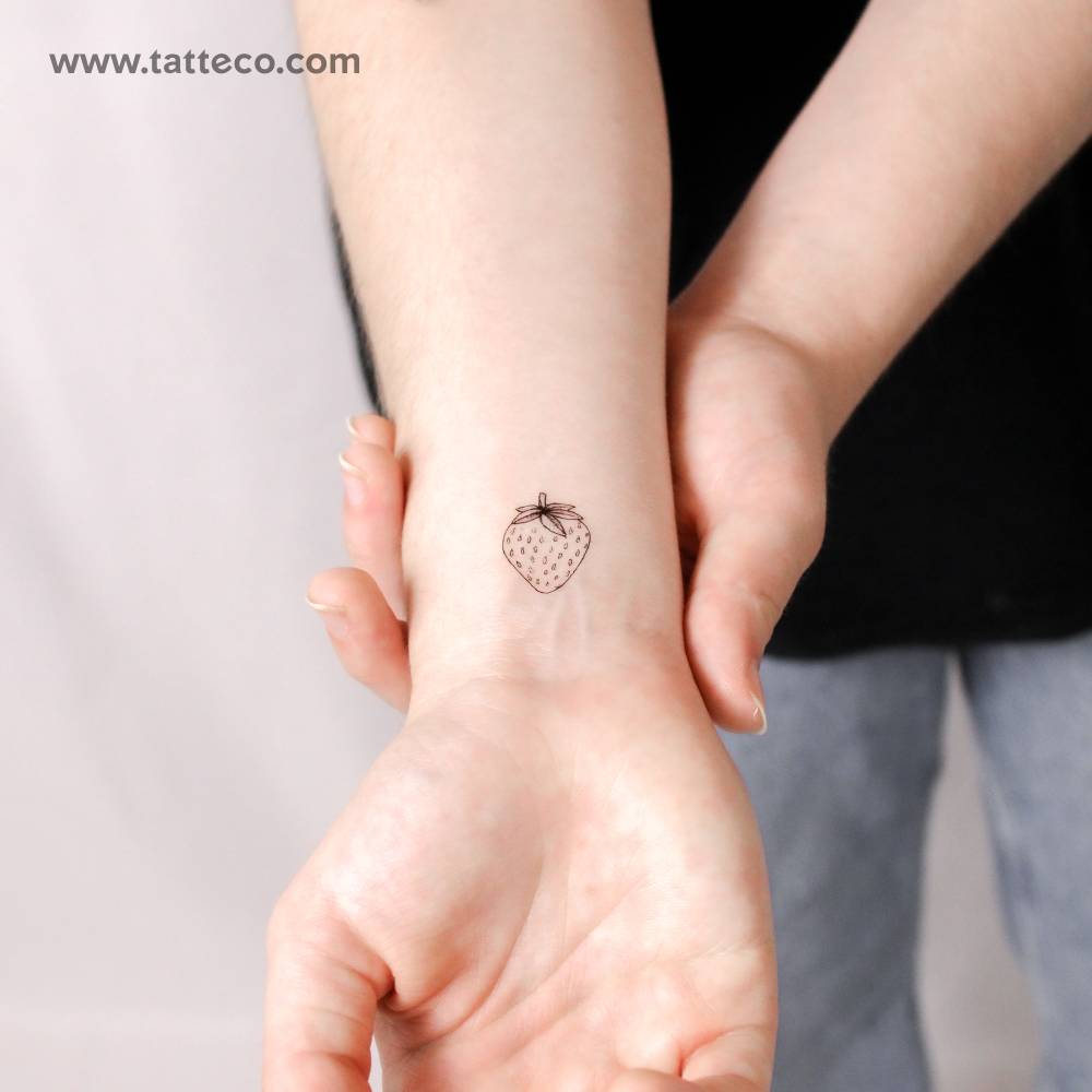 Strawberry temporary tattoo