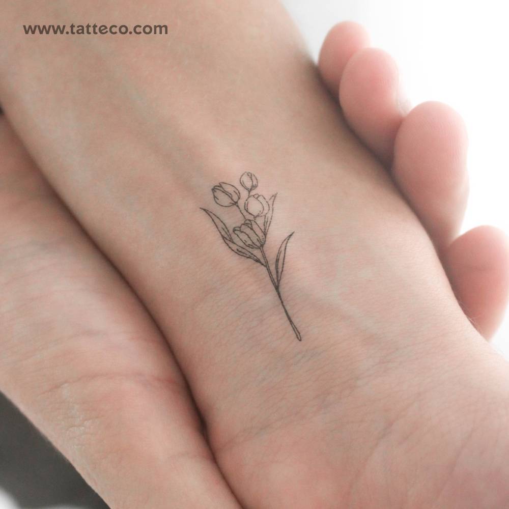 Tulip Bouquet Temporary Tattoo