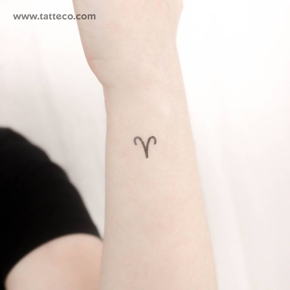 Aries Zodiac Symbol Temporary Tattoo