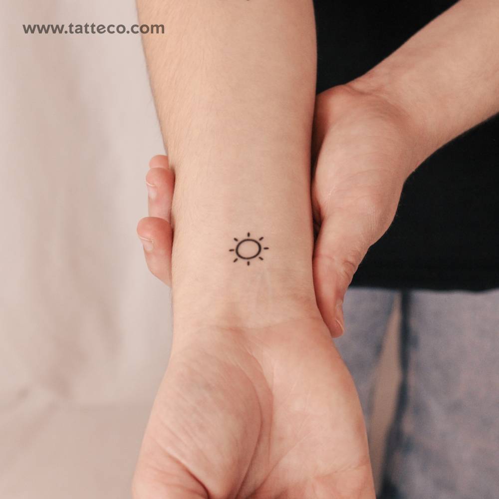 Minimalist Sun Semi-Permanent Tattoo