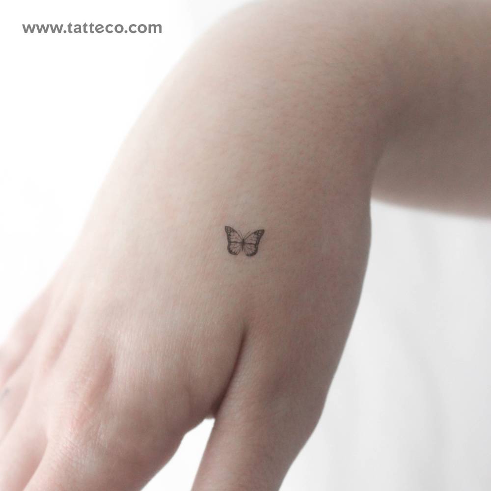 Tiny Tiger Butterfly Temporary Tattoo