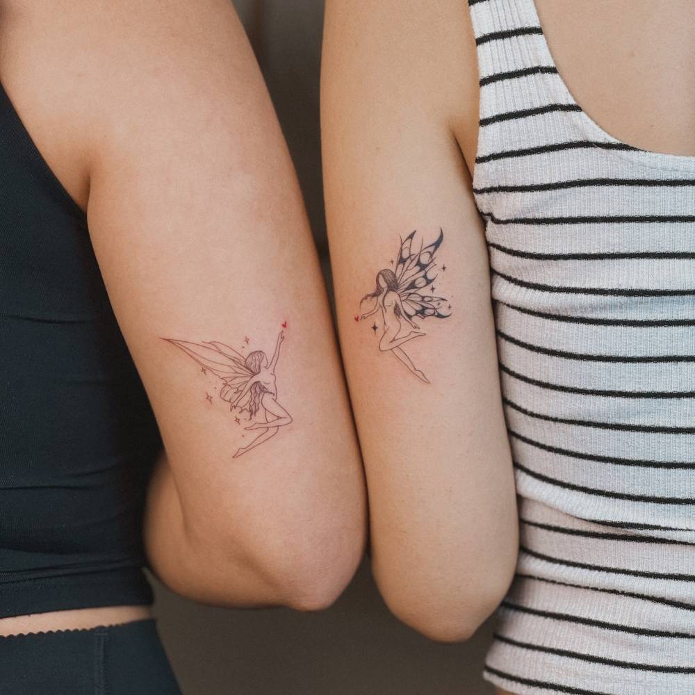 Matching file line fairy tattoo for best friends.
