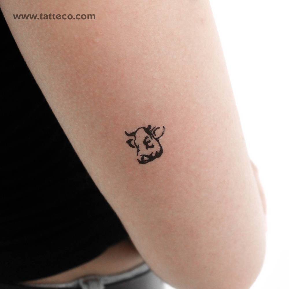 Cow Head Temporary Tattoo