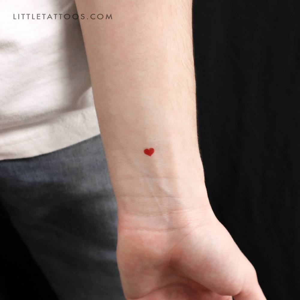 Small Red Heart Temporary Tattoo