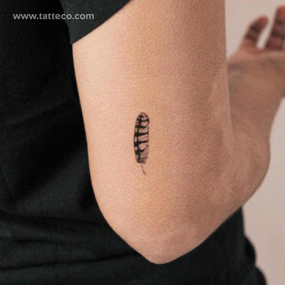 Small Feather Semi-Permanent Tattoo