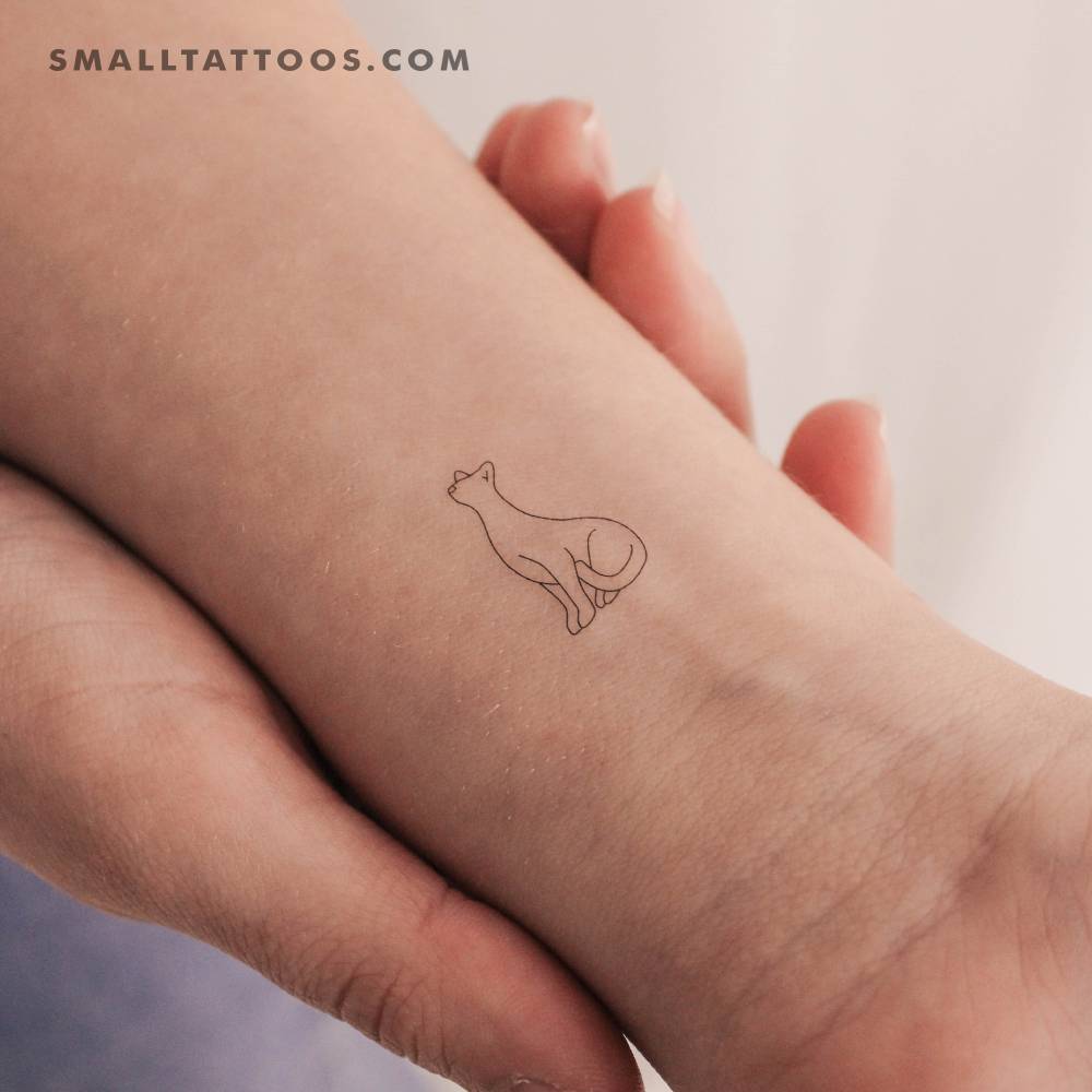 Standing Cat Temporary Tattoo