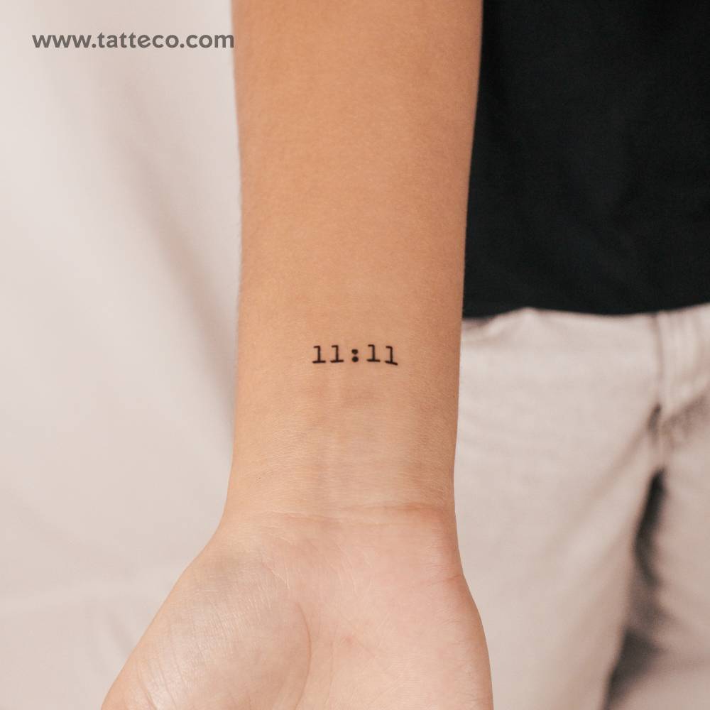 11:11 angel number 2-week temporary tattoo.