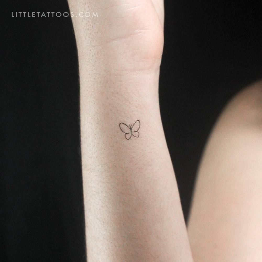 Tiny Single Line Butterfly Temporary Tattoo