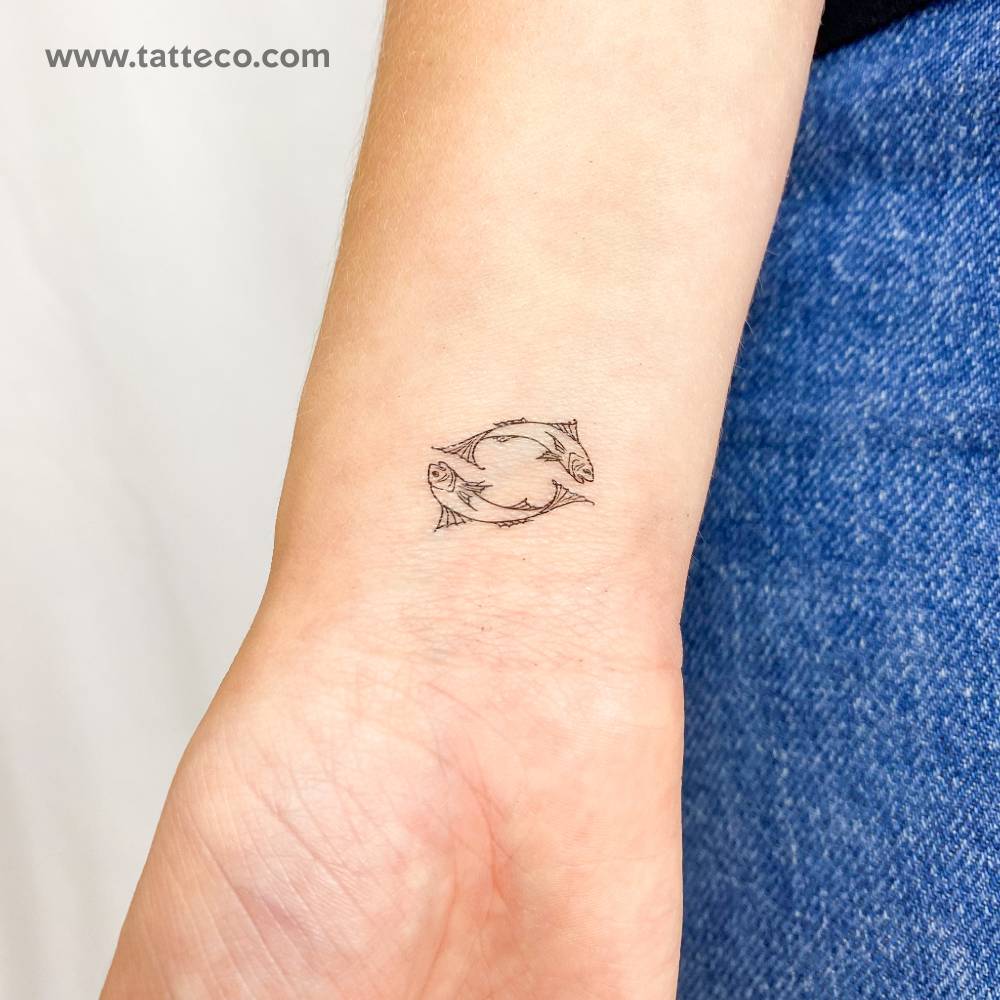 Fish Couple Temporary Tattoo