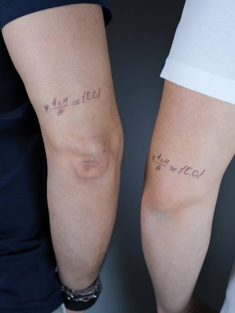 Matching equation tattoo for best friends.