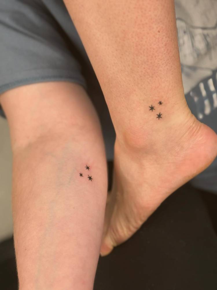 Matching Harry Potter book stars tattoo for best friends.