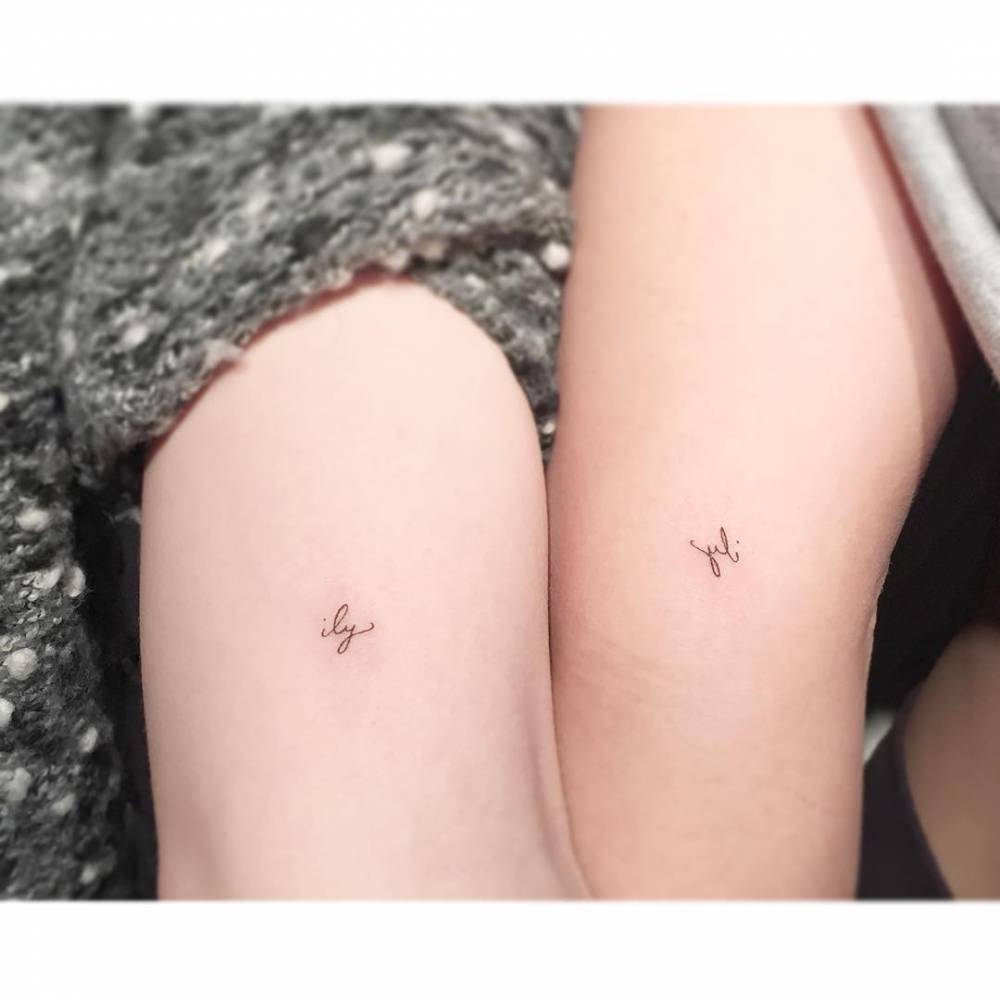 Matching best friends "ILY" tattoo for for Danielle Kang.