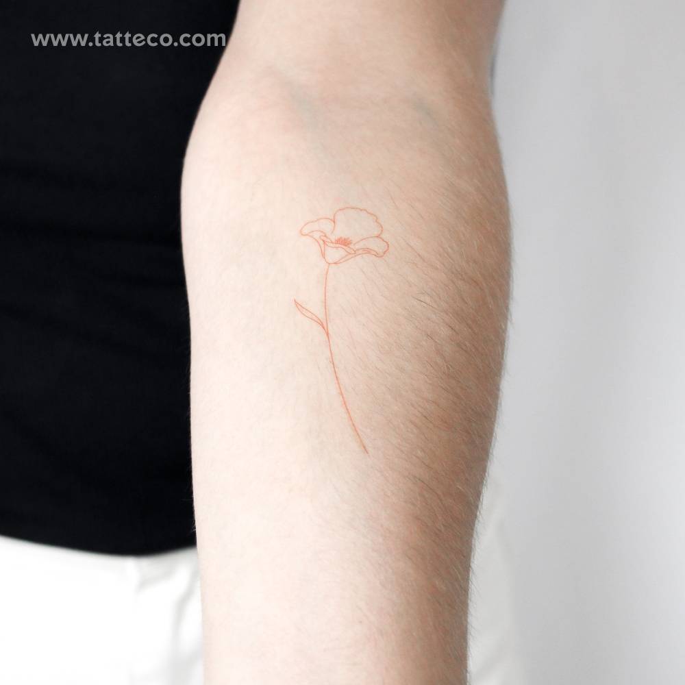 Poppy [Red] by Jakenowicz temporary tattoo.