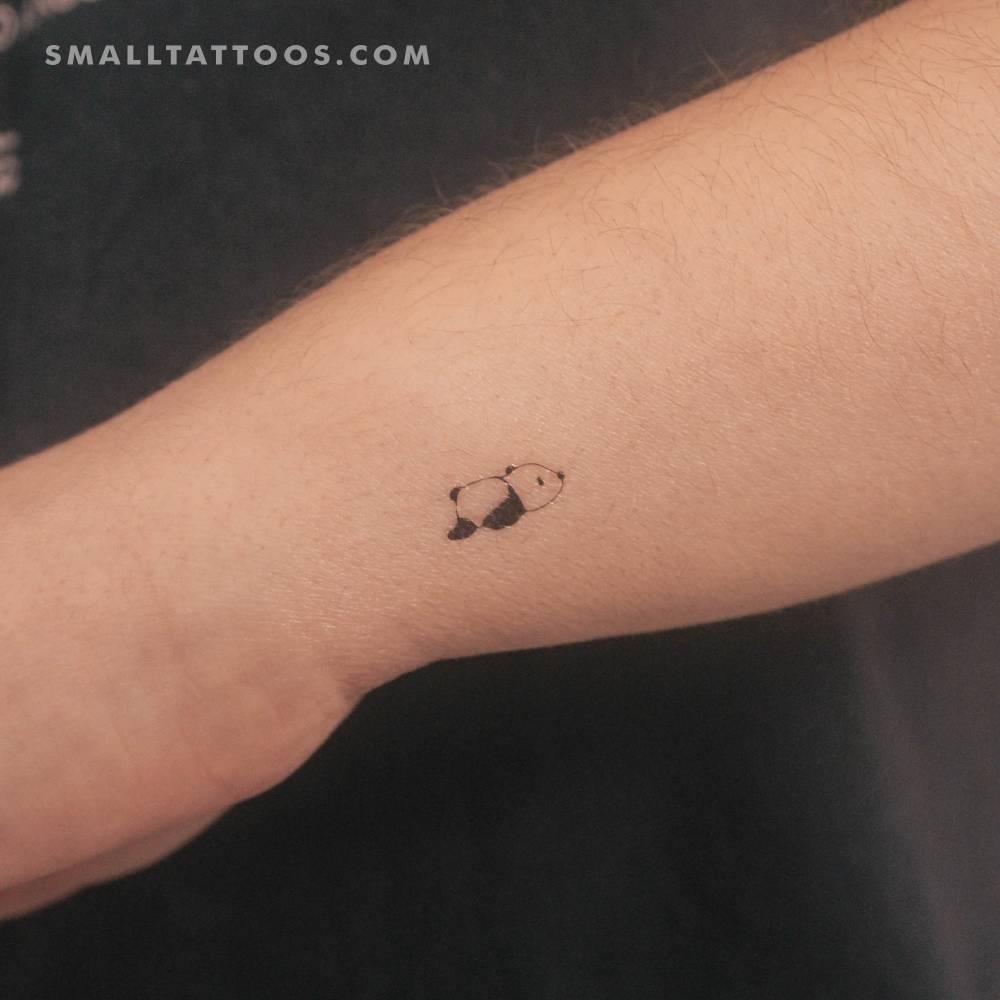 Tired Panda Bear Temporary Tattoo
