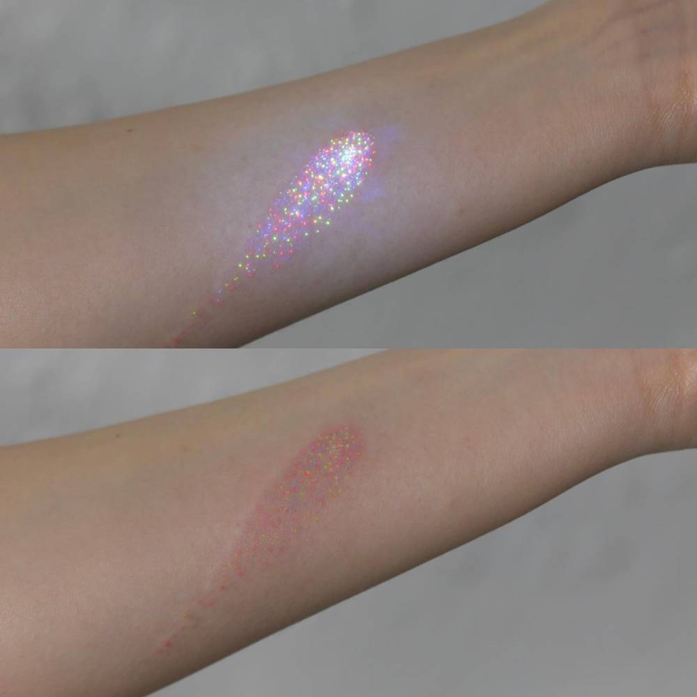 Comet tattoo in UV ink located on the inner forearm.