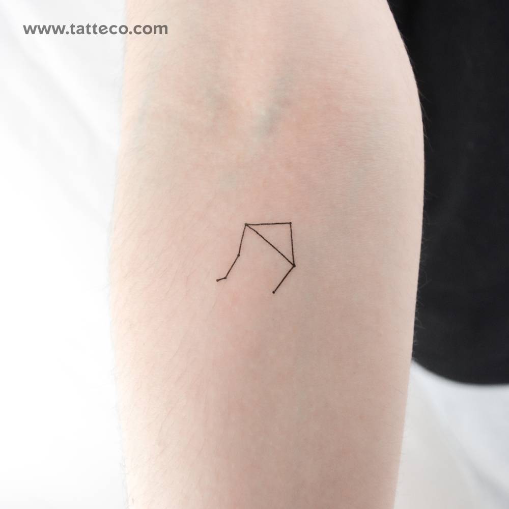 Tiny minimalistic Libra constellation temporary tattoo.