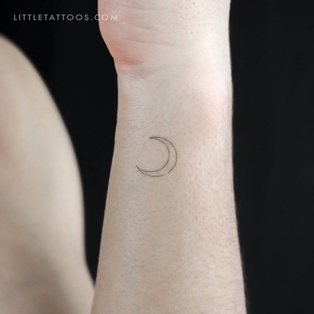 Crescent moon type II by Jakenowicz temporary tattoo.