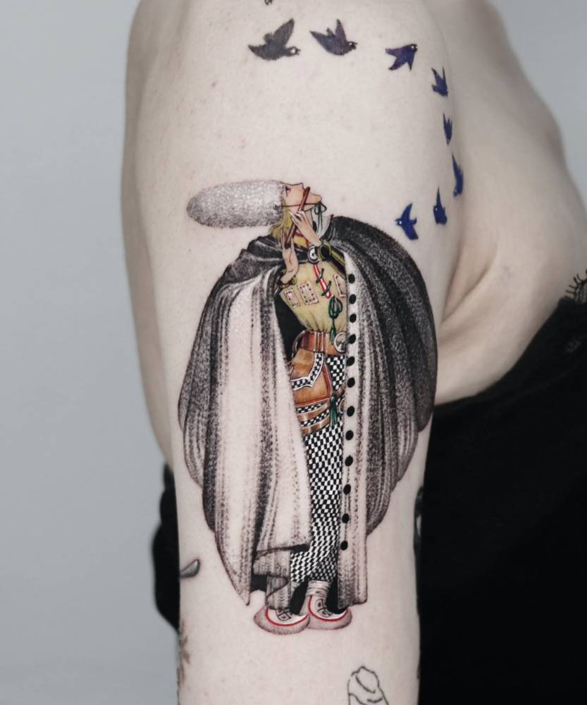 Tattoo based on an illustration from 'East of the Sun and West of the Moon VII' done by Kay Nielsen.