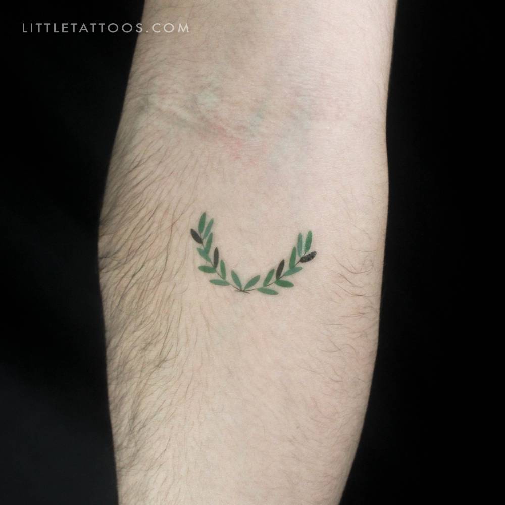Laurel wreath temporary tattoo by Zihee.