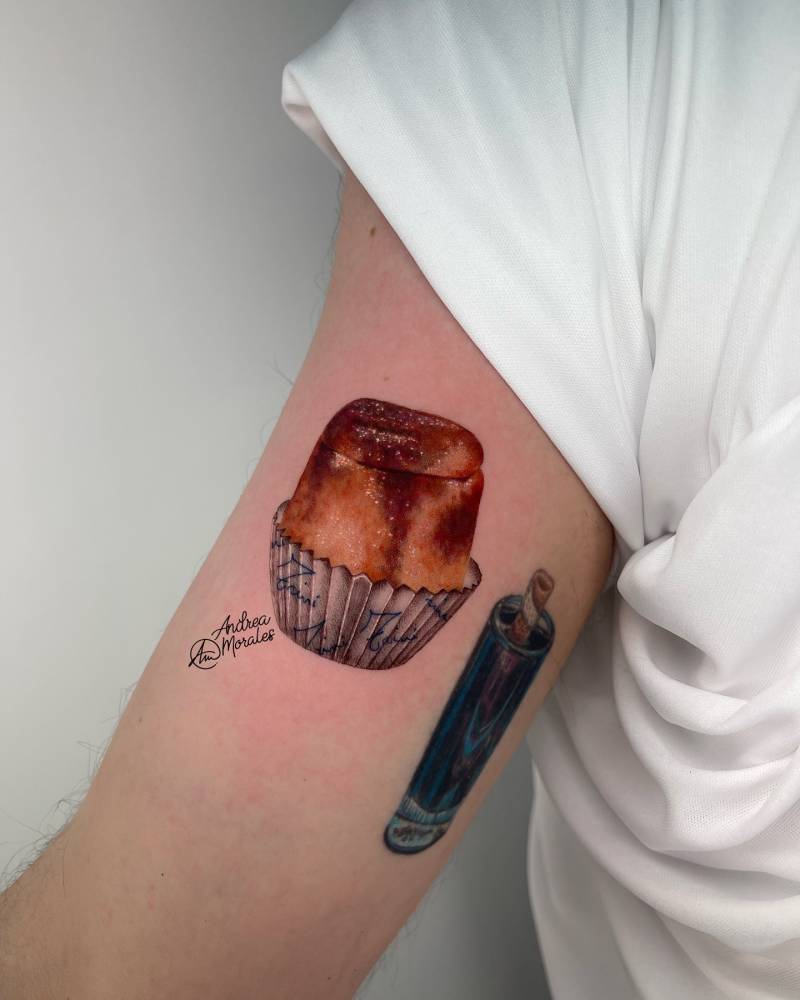 Pionono tattoo in micro-realism located on the inner arm.