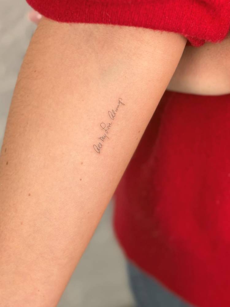 "All my love always" in her nana's handwriting.