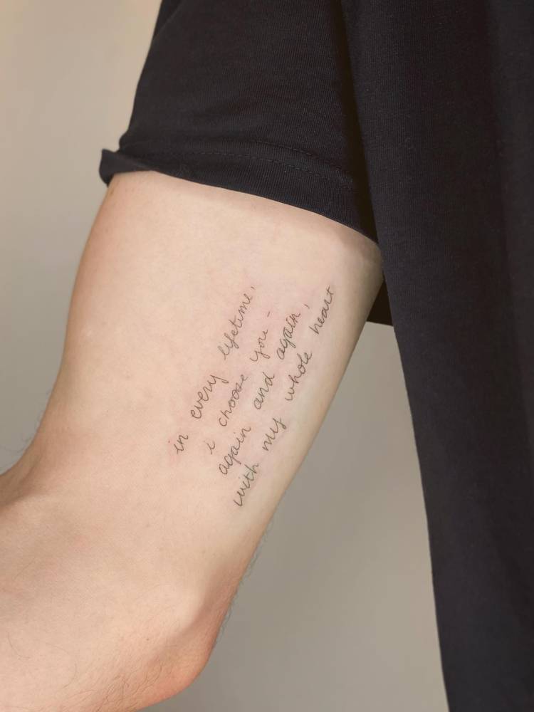 "In every lifetime I choose you again and again with my whole heart" - handwritten wedding vows.