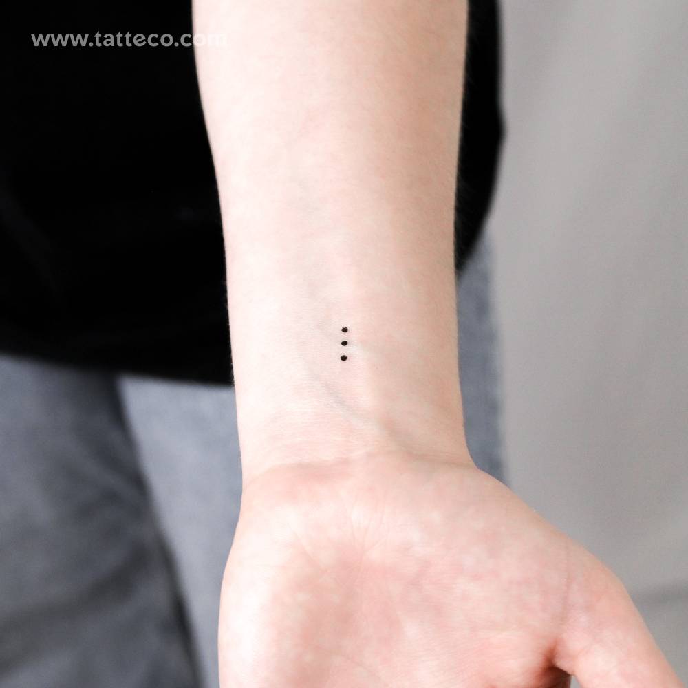Three tiny dots temporary tattoo.