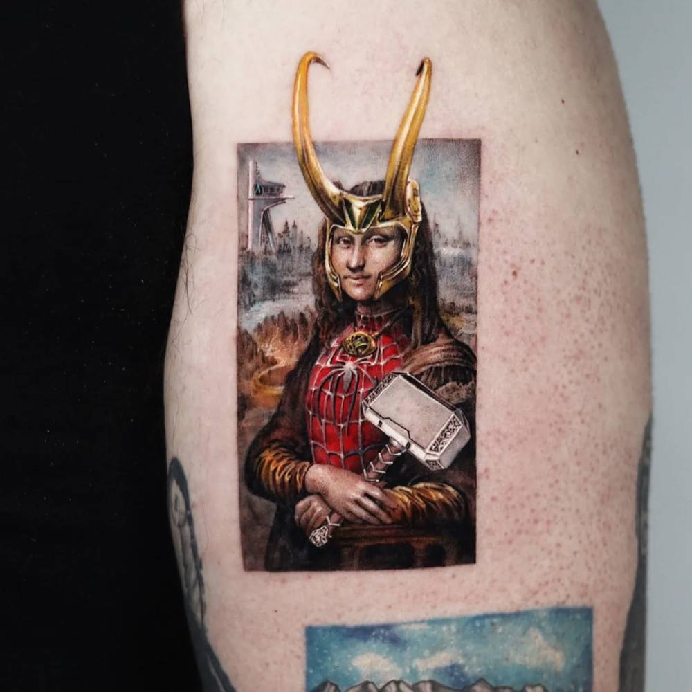Mona Lisa and Marvel mashup.