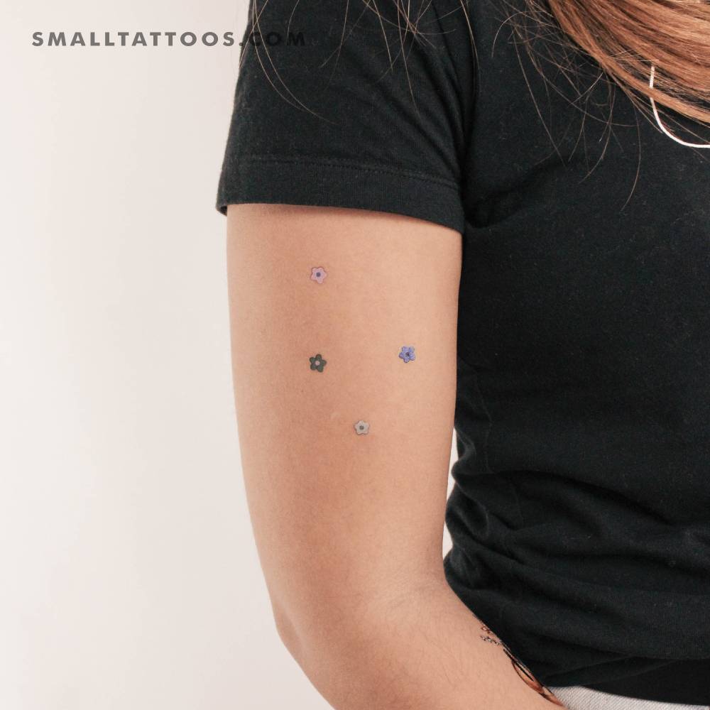 Tiny flowers by Ann Lilya temporary tattoo.