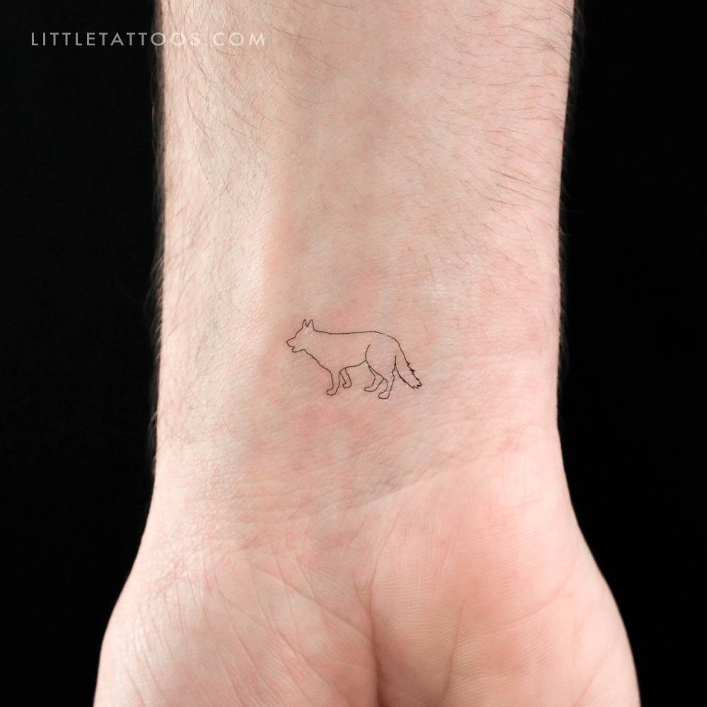 German Shepherd temporary tattoo in minimalist style.