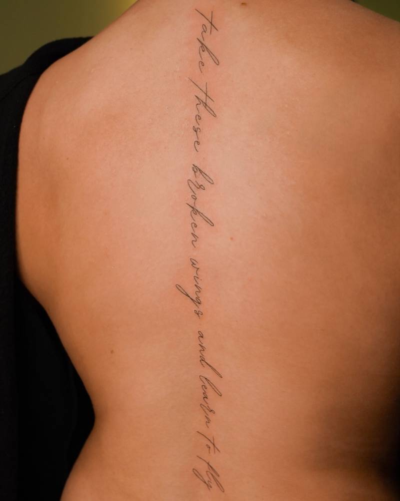 "Take these broken wings and learn to fly".