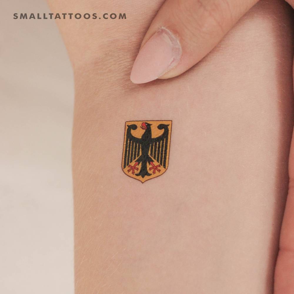 Germany Coat Of Arms temporary tattoo located on the inner forearm.