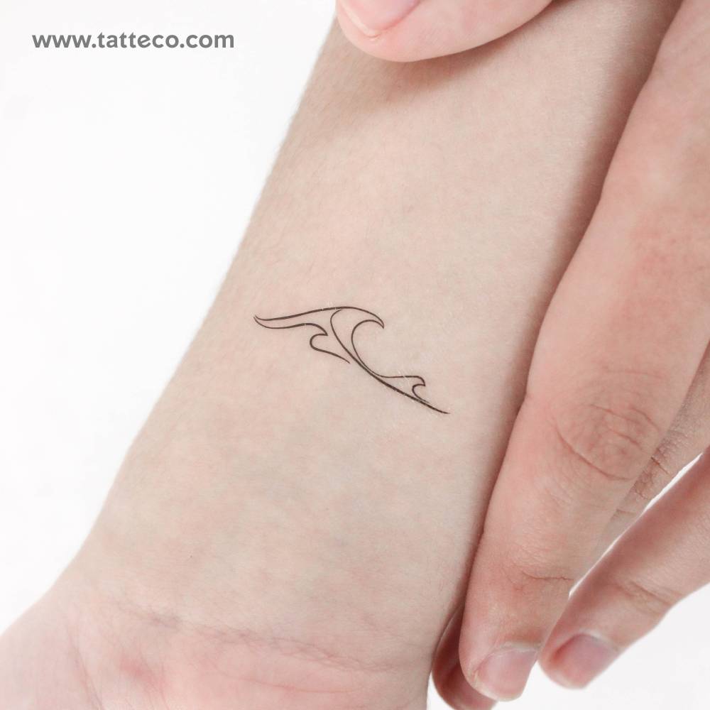 Triple wave temporary tattoo located on the wrist.