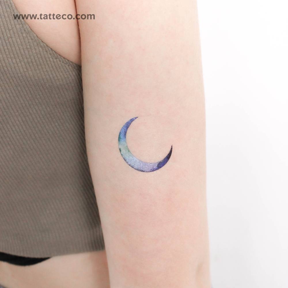 Crescent moon by Ann Lilya temporary tattoo.