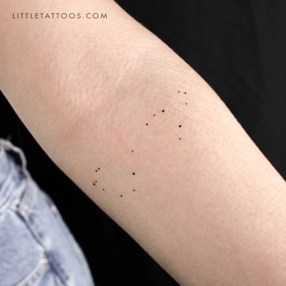Minimalist Scorpius constellation temporary tattoo.